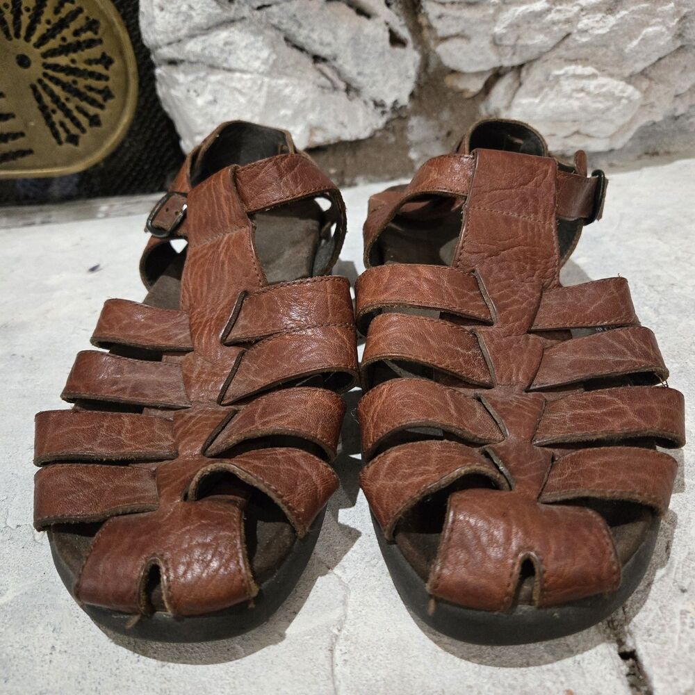 Memphisto Sandals Fisherman Leather Men's Size 10 Brown